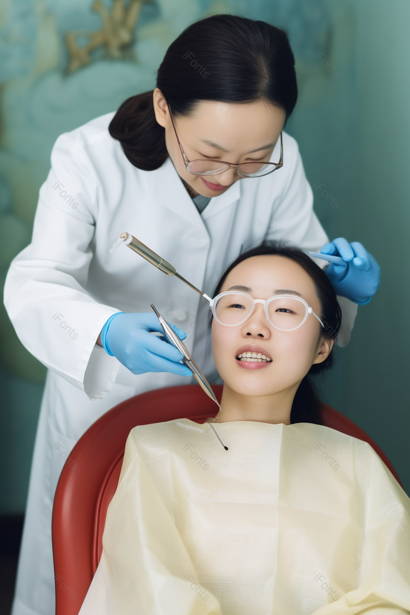 女医生和患者聊天检查牙齿医疗设备,高清,摄影图,摄影图片,图片大全,摄影图免费下载